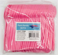 Plastic Spoons Light Pink 100ct