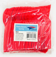 Plastic Spoons Red 100ct
