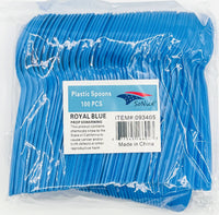 Plastic Spoons Royal Blue 100ct