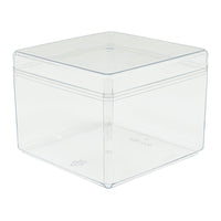 Plastic Square Box with Lid 3.25" Clear | Bag