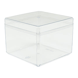 Plastic Square Box with Lid 3.25" Clear | Bag