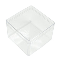 Plastic Square Box with Lid 3.25" Clear | Bag