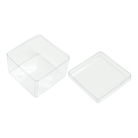 Plastic Square Box with Lid 3.25" Clear | Bag
