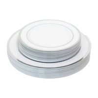 Plate Set with Silver Ring | 50ct, Bag