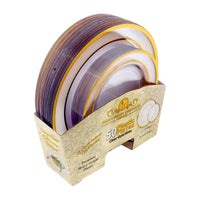 Plates Clear Set with Gold Ring | Bag