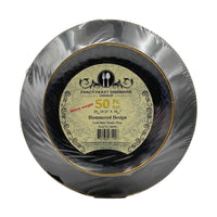 Plates Set Black Gold Rim | 50ct, Bag