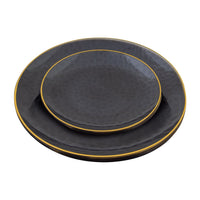 Plates Set Black Gold Rim | 50ct, Bag