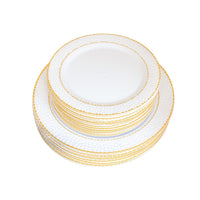 Plates Set White Gold Rim | 50ct, Bag