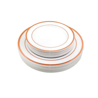 Plates Set with Rose Gold Rim | 50ct, Bag