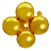 Quad Mylar 16" Balloon 5ct Gold | Bag