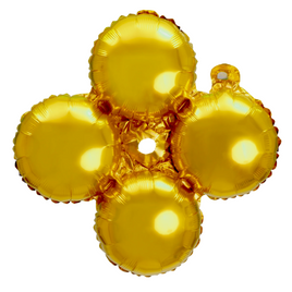 Quad Mylar 16" Balloon 5ct Gold | Bag