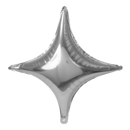 Quad Star Mylar Balloon 23 inch-Silver