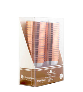 Rose Gold Rim Shot Glass | 36ct, Box