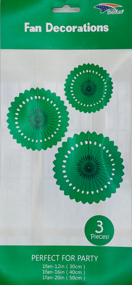 Tissue Fan Decor 3 pieces-Emerald