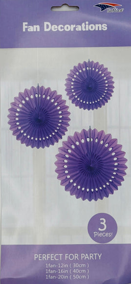 Tissue Fan Decor 3 pieces-Lavender