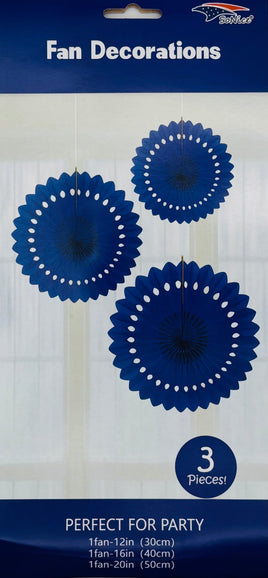 Tissue Fan Decor 3 pieces-Royal Blue