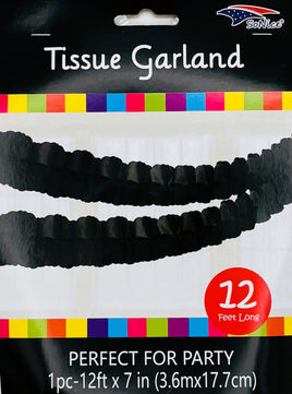 Tissue Garland 12 count-Black