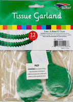 Tissue Garland 12 count-Emerald