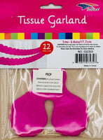 Tissue Garland 12 count-Fuchsia