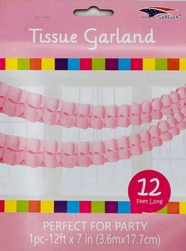 Tissue Garland 12 count-Light Pink