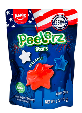 Amos Peelerz Gummy Star Red/White/Blue 6oz